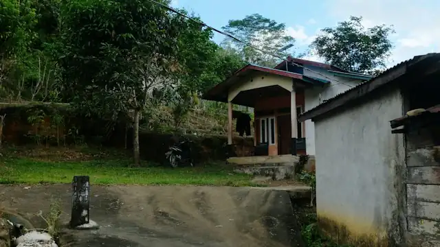 Rumah di tepi jalan desa